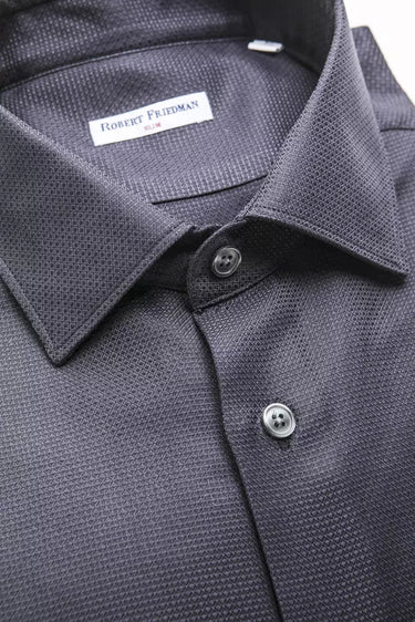Elegant Medium Slim Collar Men's Blue Shirt